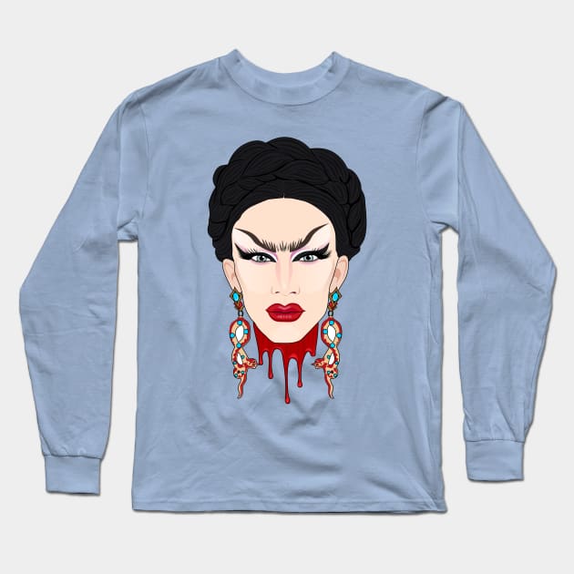 Sasha Velour Beauty Long Sleeve T-Shirt by Jakmalone